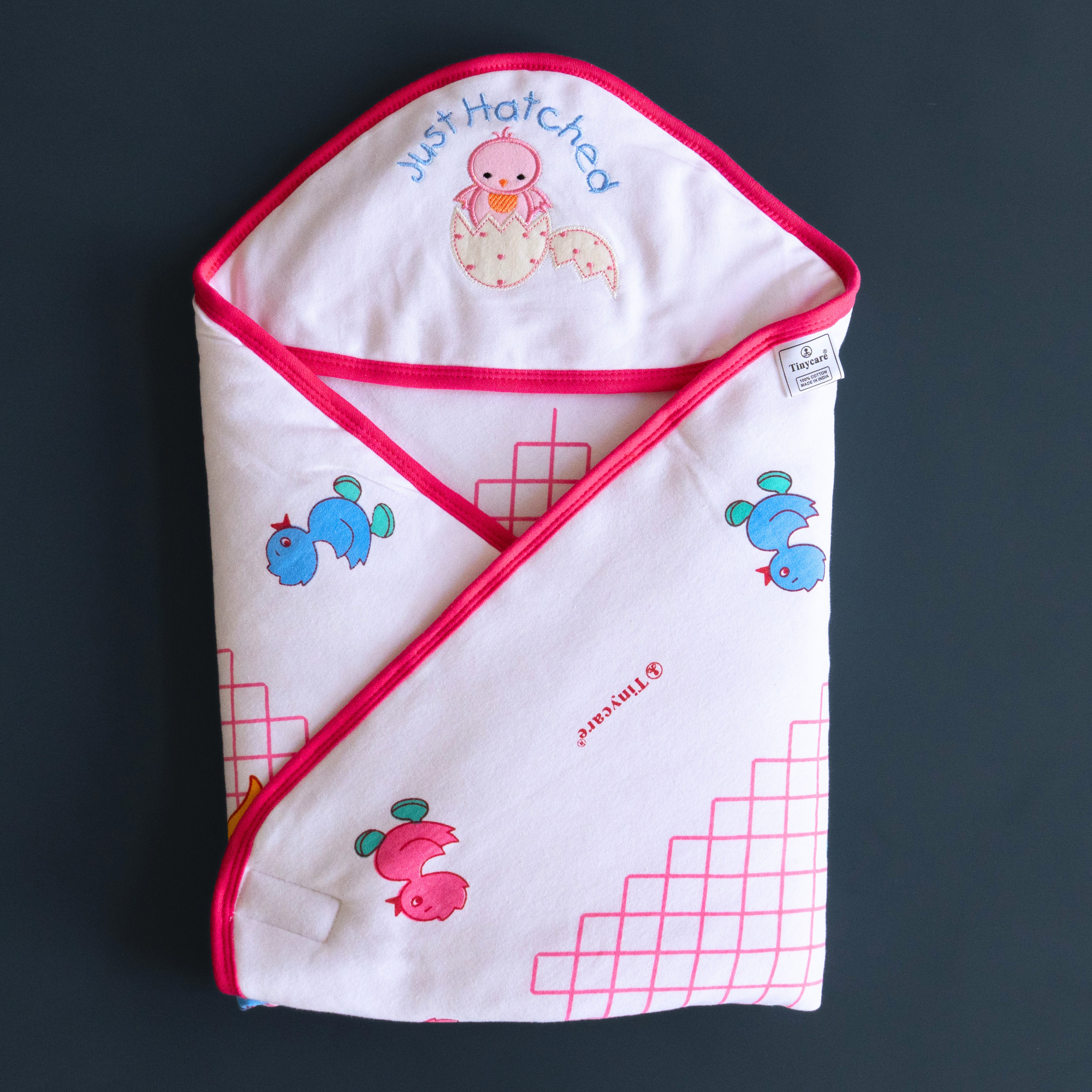 Tinycare Hooded Cute Print Baby Wrapper