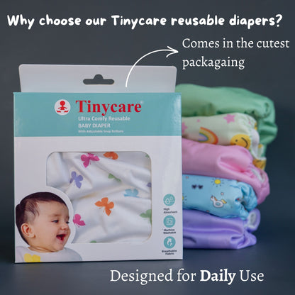Tinycare Premium Rainbow Smiles Cloth Diaper