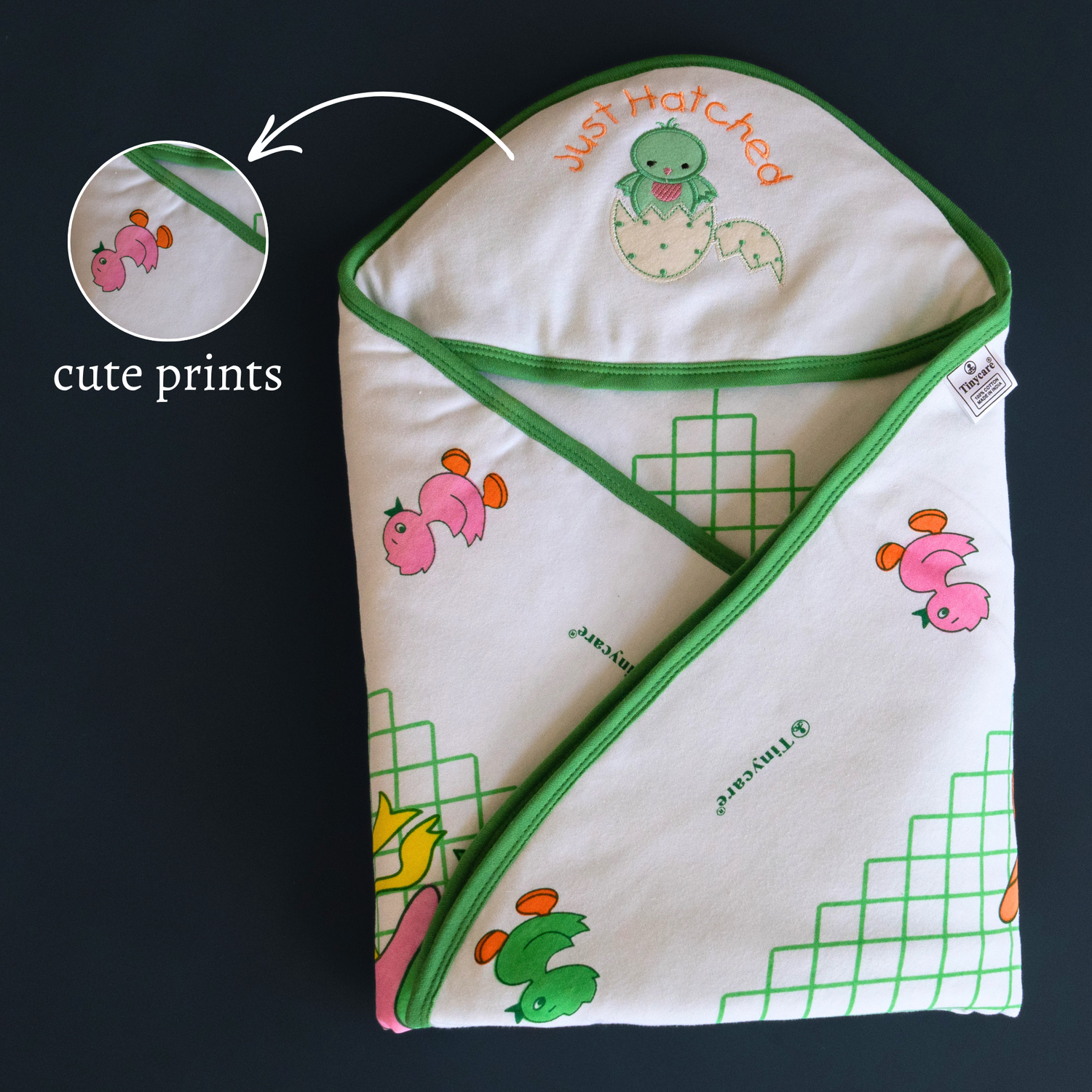 Tinycare Hooded Cute Print Baby Wrapper