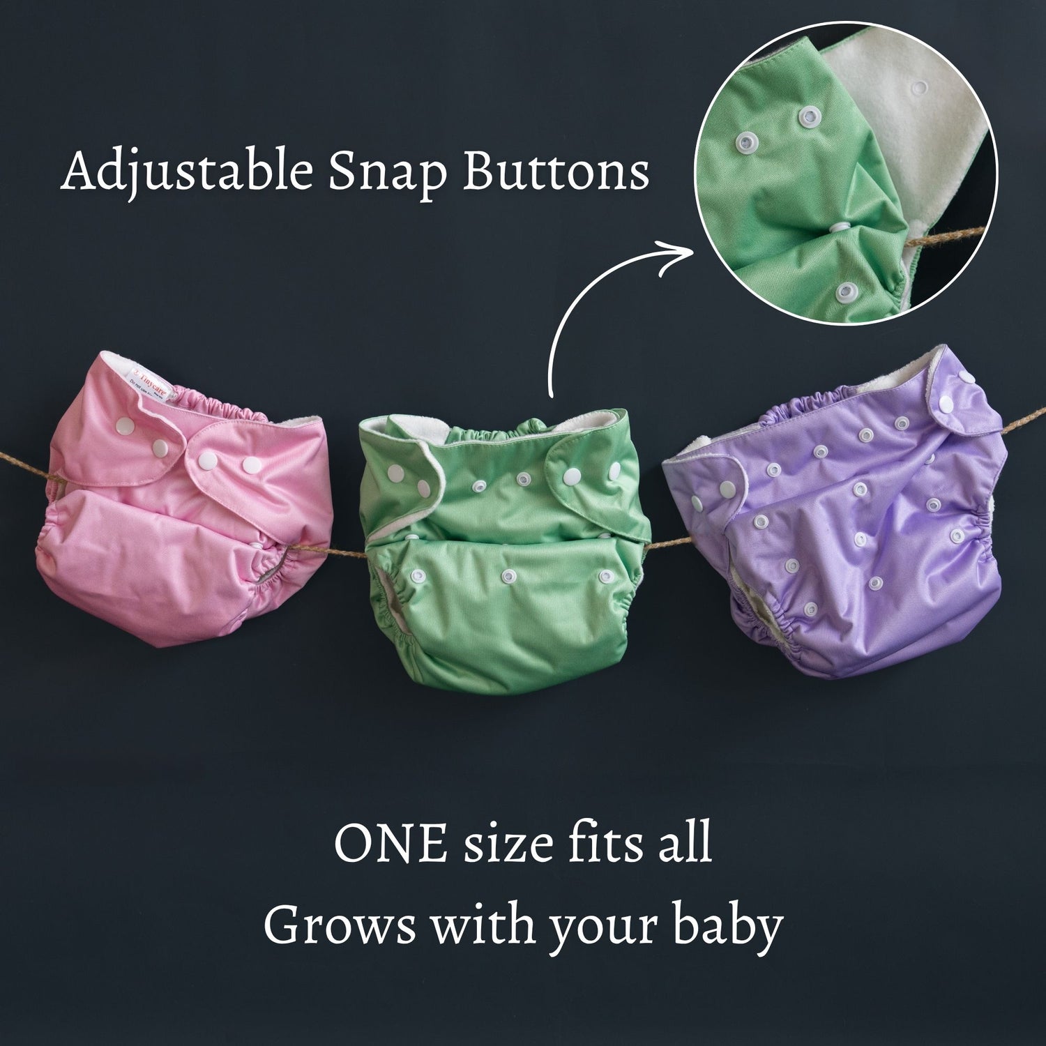 Tinycare Premium Peachy Pink All-Night Cloth Diaper