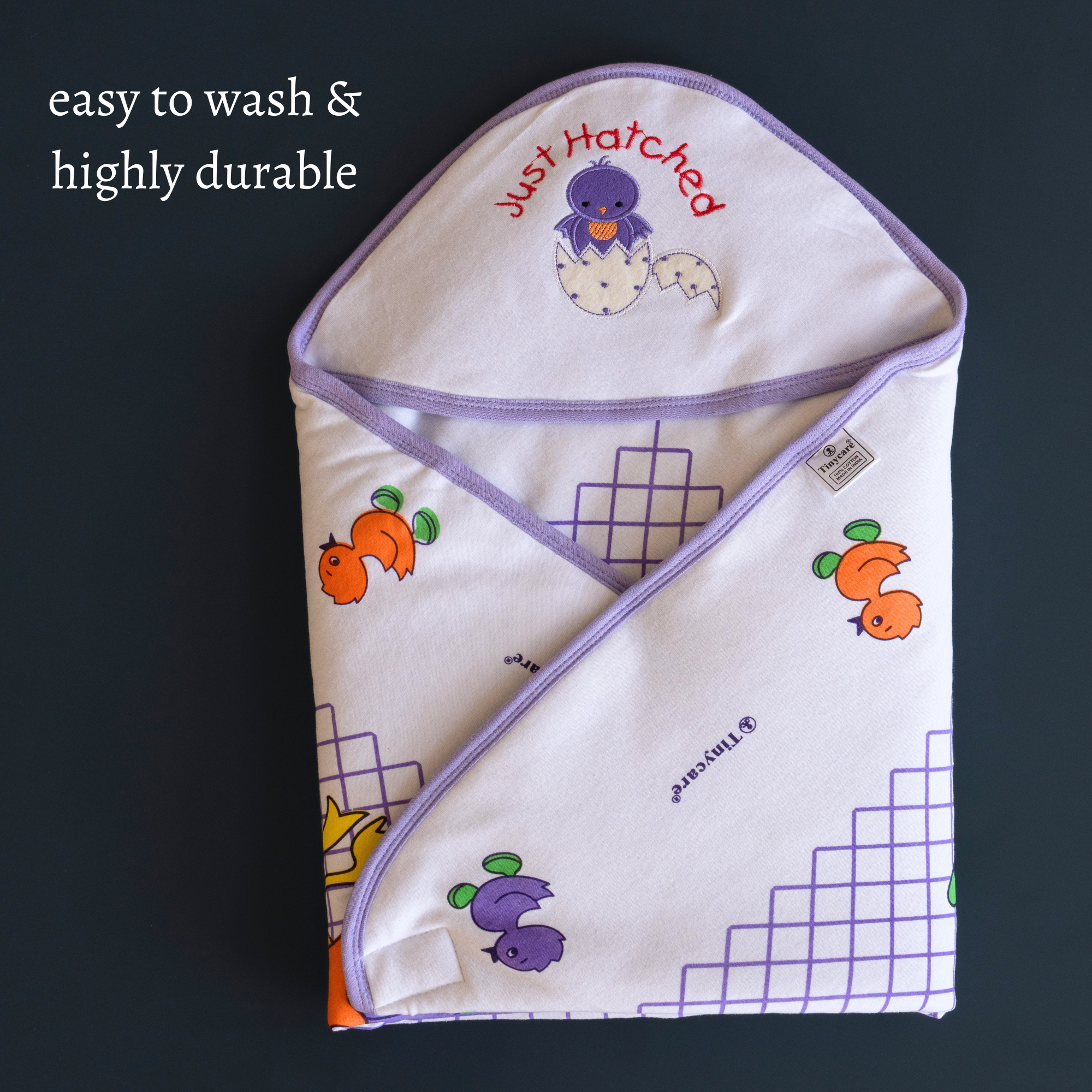 Tinycare Hooded Cute Print Baby Wrapper