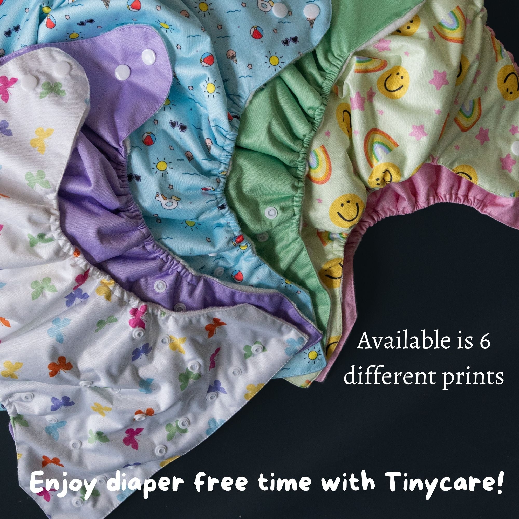 Tinycare Premium Rainbow Smiles Cloth Diaper