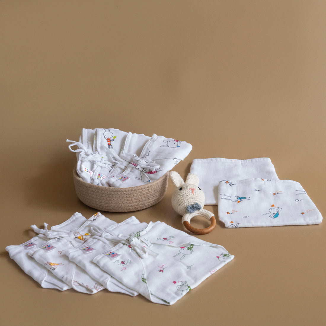 Tinycare White Printed Muslin drawstring Basic Langot