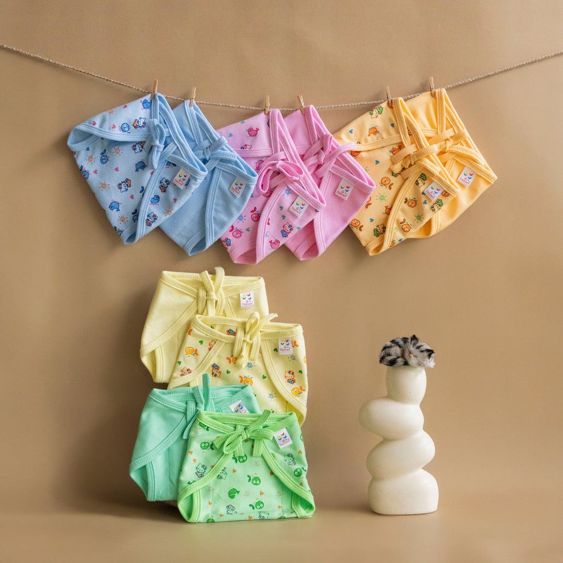 Tinycare Super Soft Knitted Color Printed Basic Langot with strings