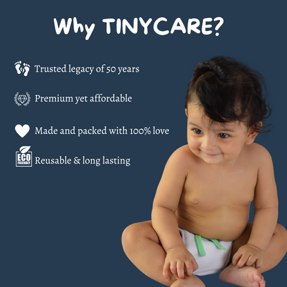 Tinycare Premium High Absorbent Dry Touch Muslin Nappy (Pack of 3)