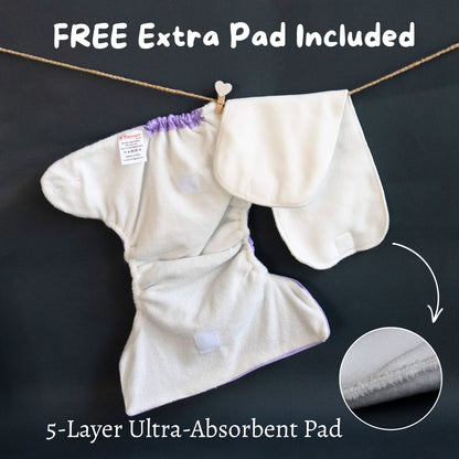 Tinycare Premium Peachy Pink All-Night Cloth Diaper