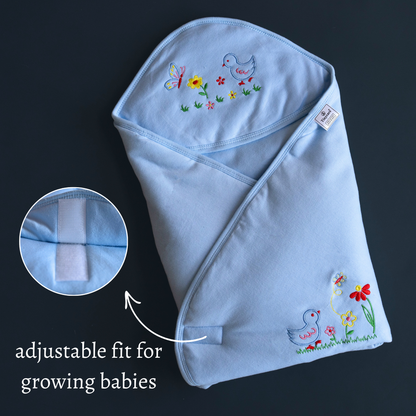 Tinycare Hooded Cute Bird Print Cotton Baby Wrapper