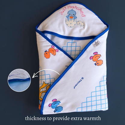 Tinycare Hooded Cute Print Baby Wrapper