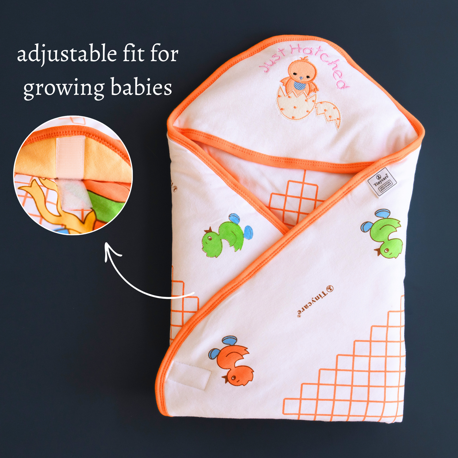 Tinycare Hooded Cute Print Baby Wrapper