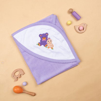 Tinycare soft double terry hooded baby towel