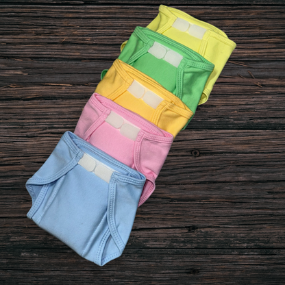 Tinycare Interlock Solid Color Padded Nappy - Pack of 5