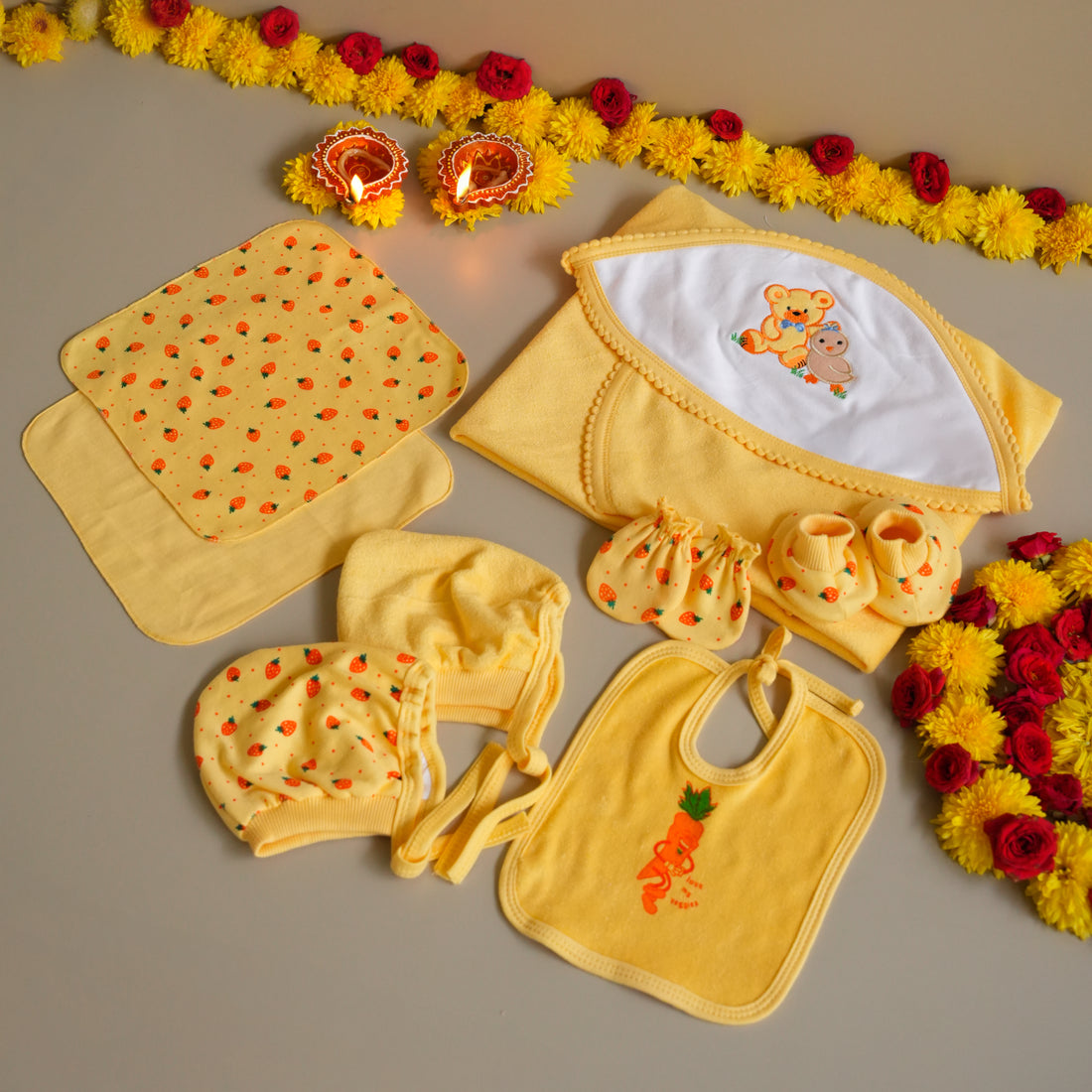 Diwali Special Baby Bundle – Softness &amp; Care by Tinycare ( pack of 8 )