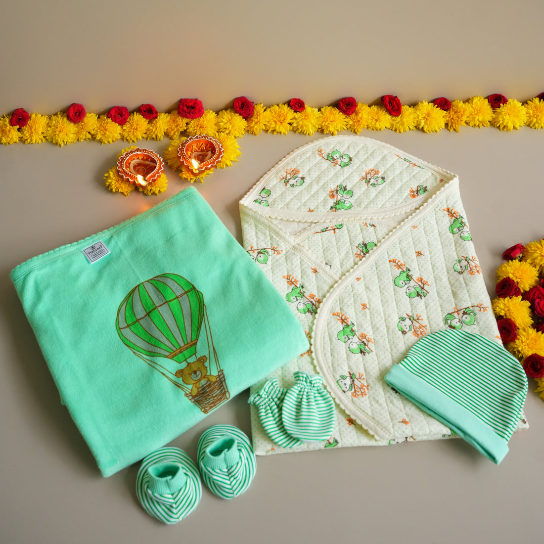 Tinycare Diwali Baby Essentials Gift Combo – Softness &amp; Care for Little Ones