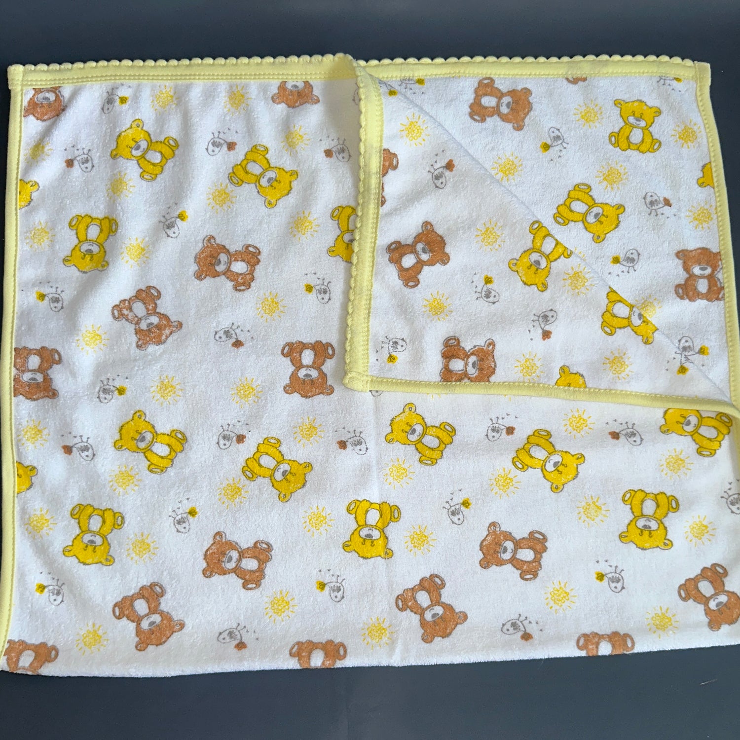 Baby Towel (Double layer Terry)white printed