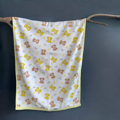 Baby Towel (Double layer Terry)white printed