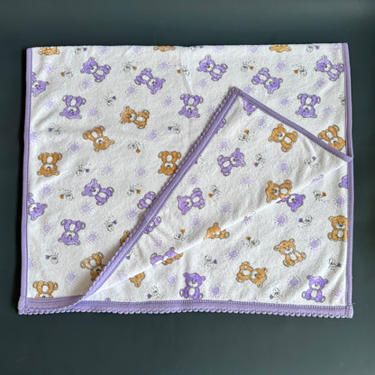 Baby Towel (Double layer Terry)white printed