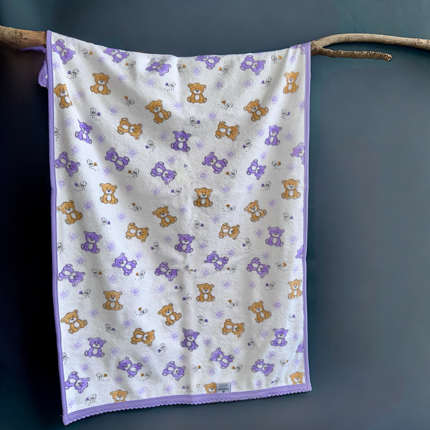 Baby Towel (Double layer Terry)white printed