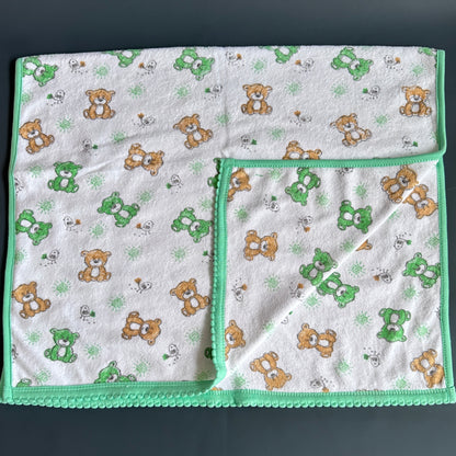 Baby Towel (Double layer Terry)white printed