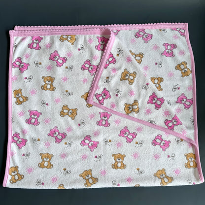 Baby Towel (Double layer Terry)white printed