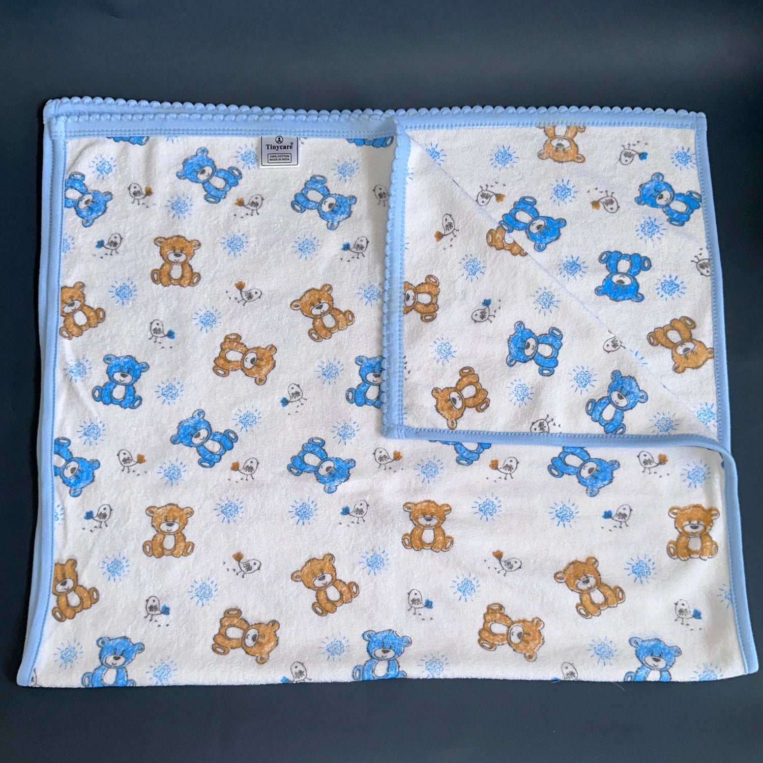 Baby Towel (Double layer Terry)white printed