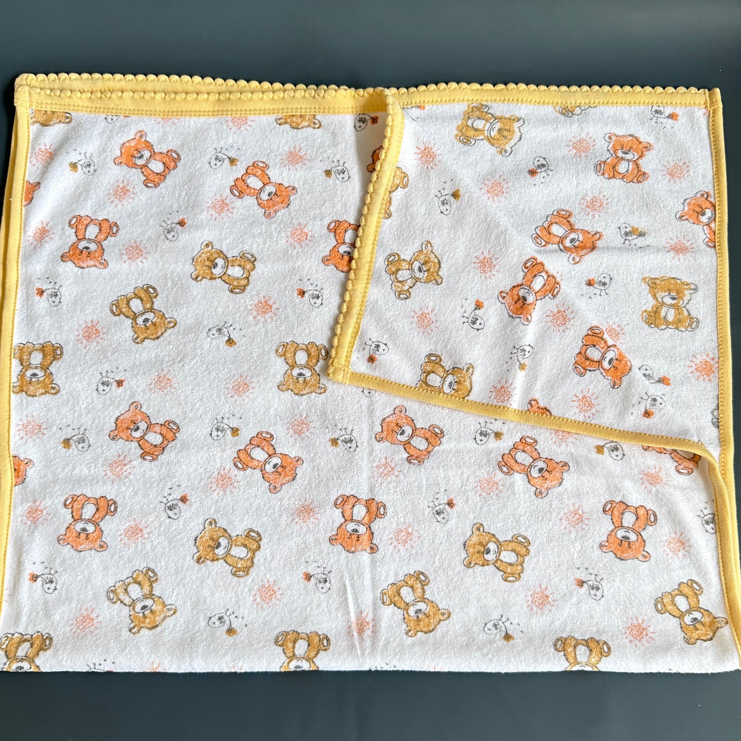 Baby Towel (Double layer Terry)white printed
