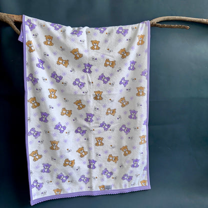 Baby Towel (Double layer Terry)white printed