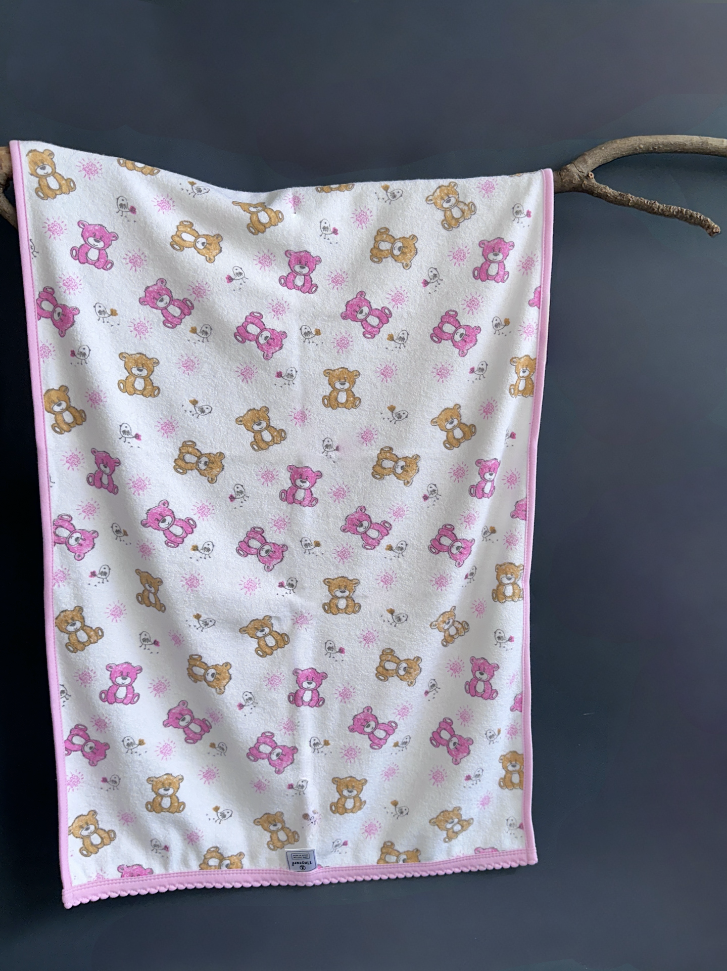 Baby Towel (Double layer Terry)white printed