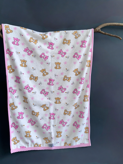 Baby Towel (Double layer Terry)white printed