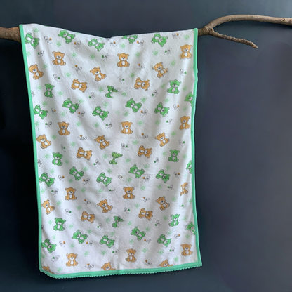 Baby Towel (Double layer Terry)white printed