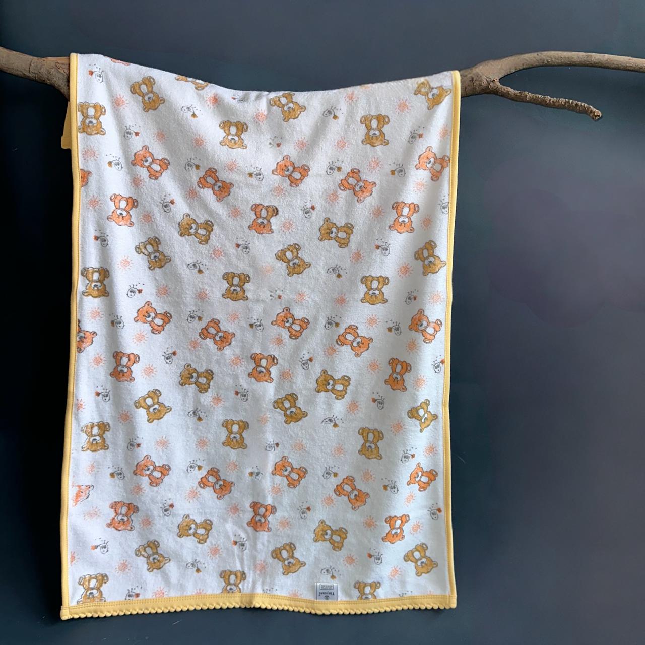 Baby Towel (Double layer Terry)white printed