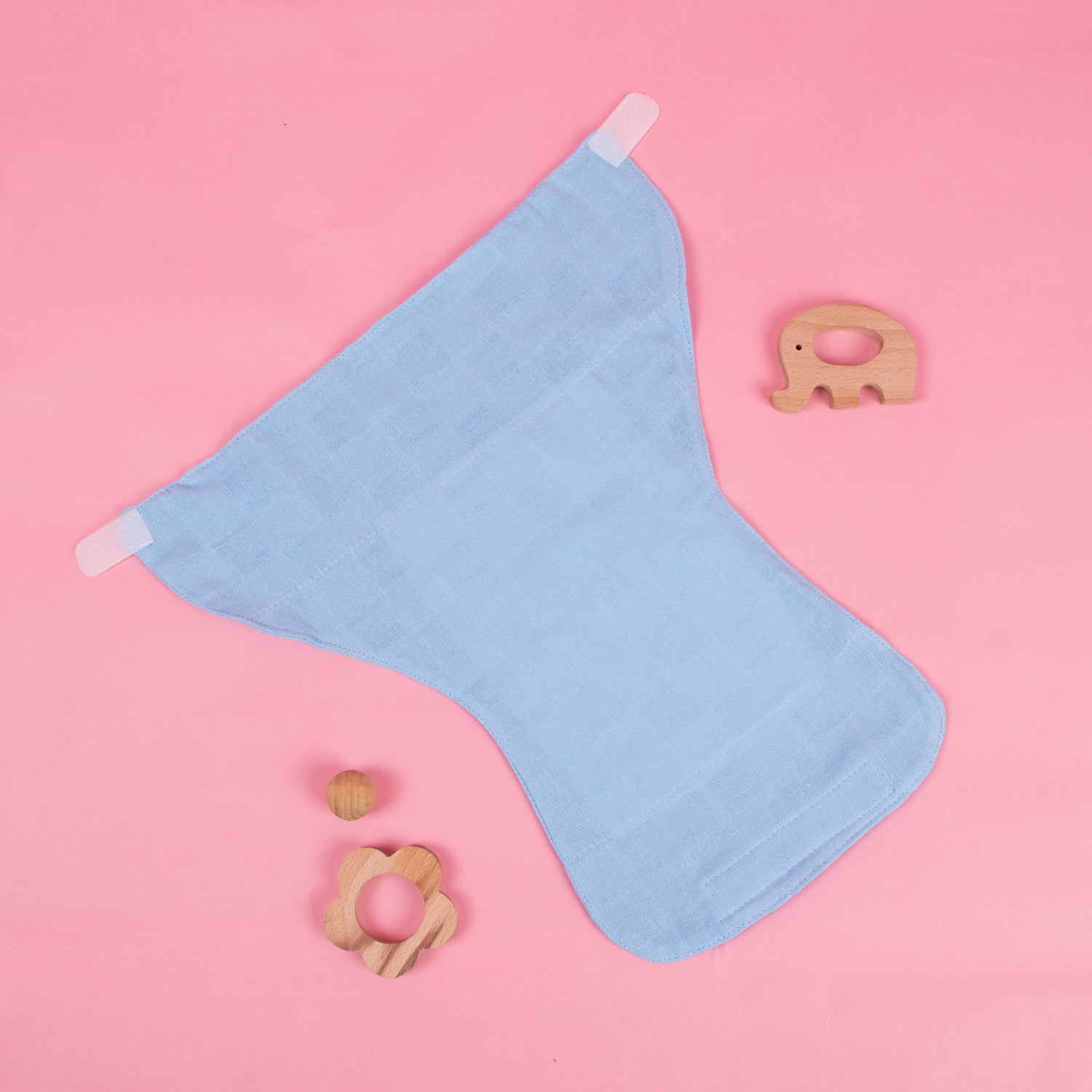 100% Pure Muslin Nappies With Velcro Closure - Pack of 5