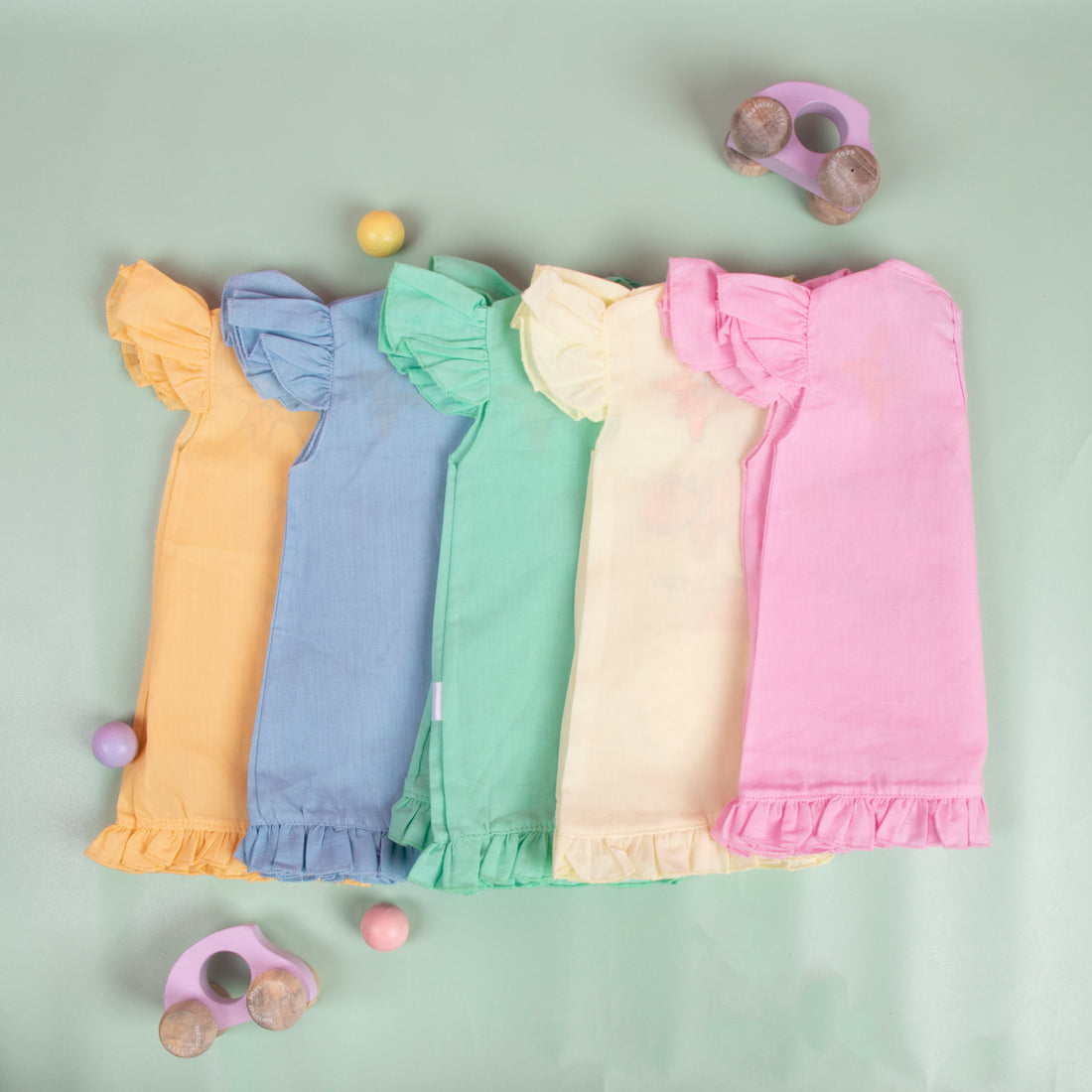 Pure Cotton Baby Frock for Daily wear - Pack of 5 (0-3 months)