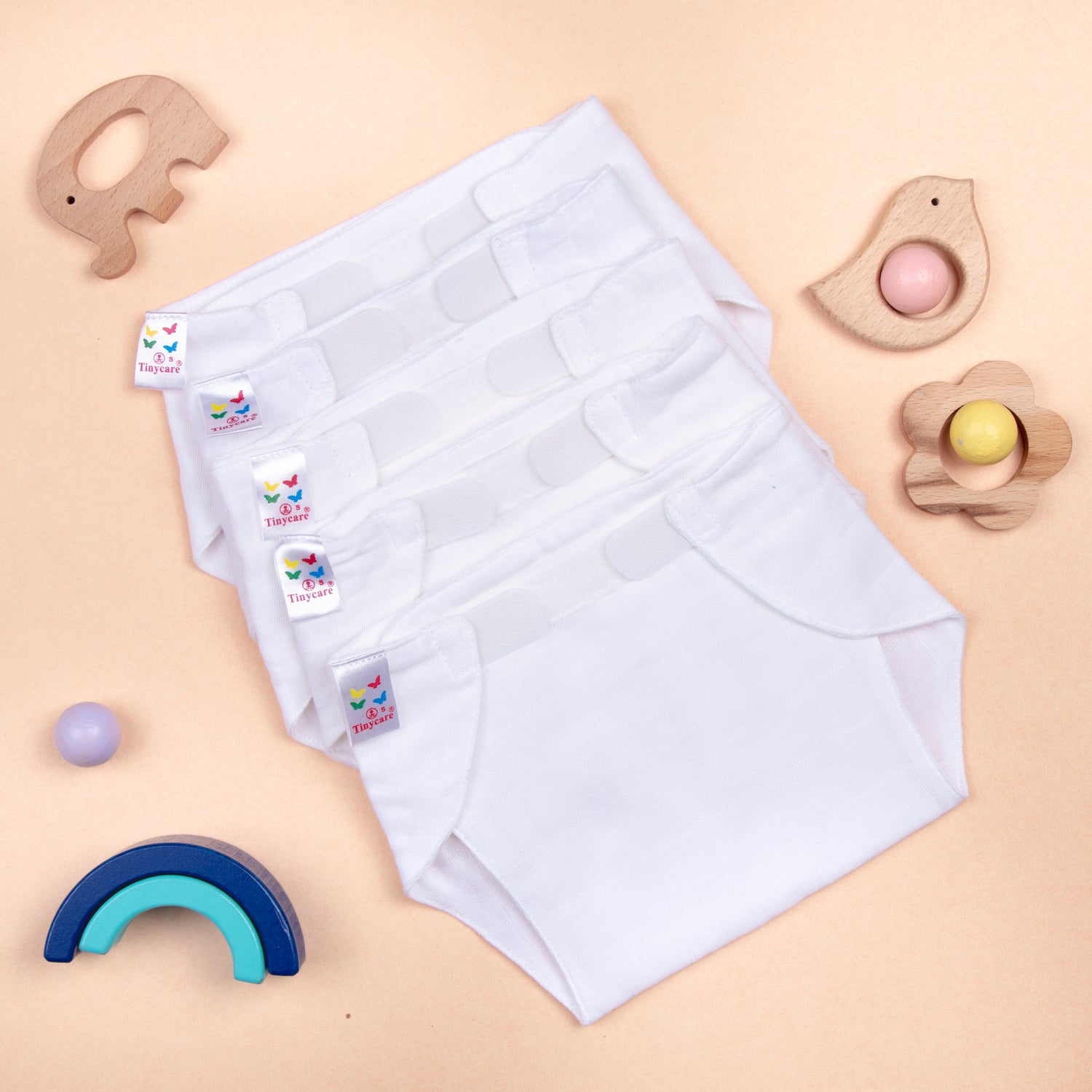 White Muslin Nappies (Pack of 5)