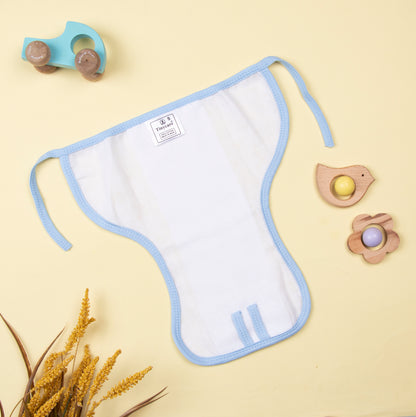 White Plain Reusable Baby Nappies With Coloured Borders (Pack of 5)