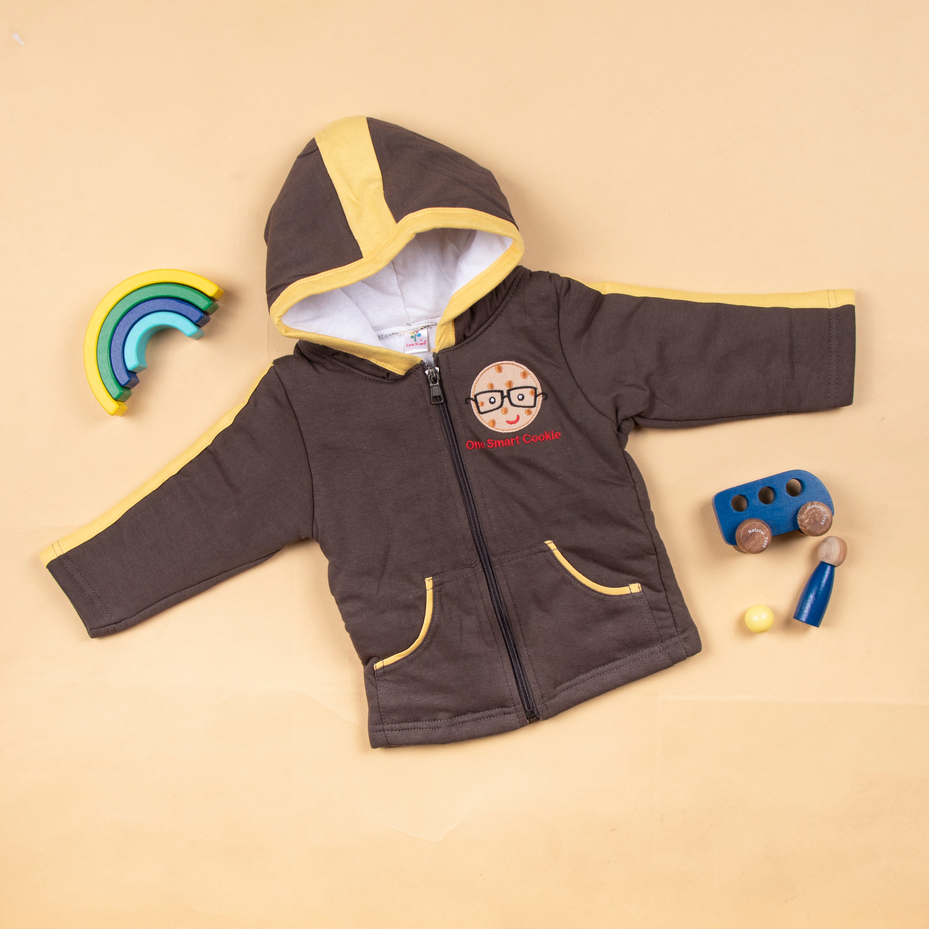 Smart Cookie Brown Baby Hoodie With Zipper