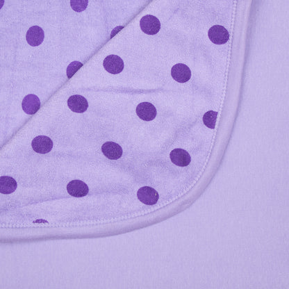 Soft interlock with terry baby hooded towel with polka dots