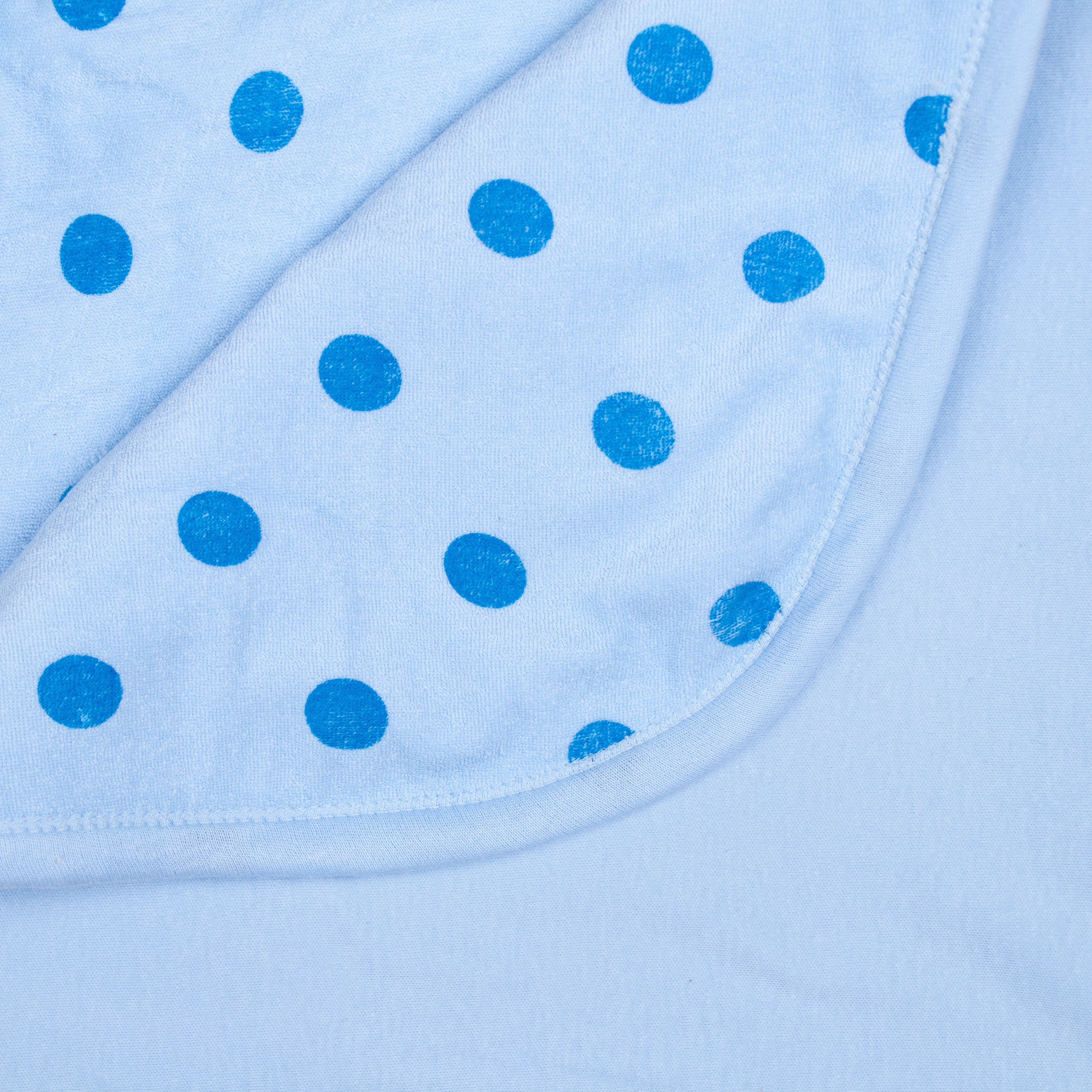 Soft interlock with terry baby hooded towel with polka dots