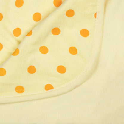 Soft interlock with terry baby hooded towel with polka dots