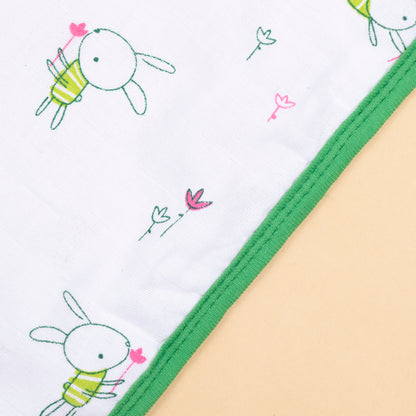 Baby Towel Muslin White Printed