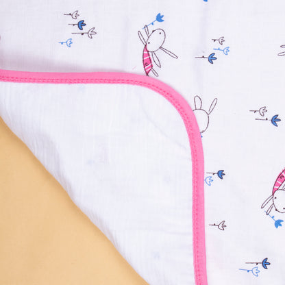 Baby Towel Muslin White Printed