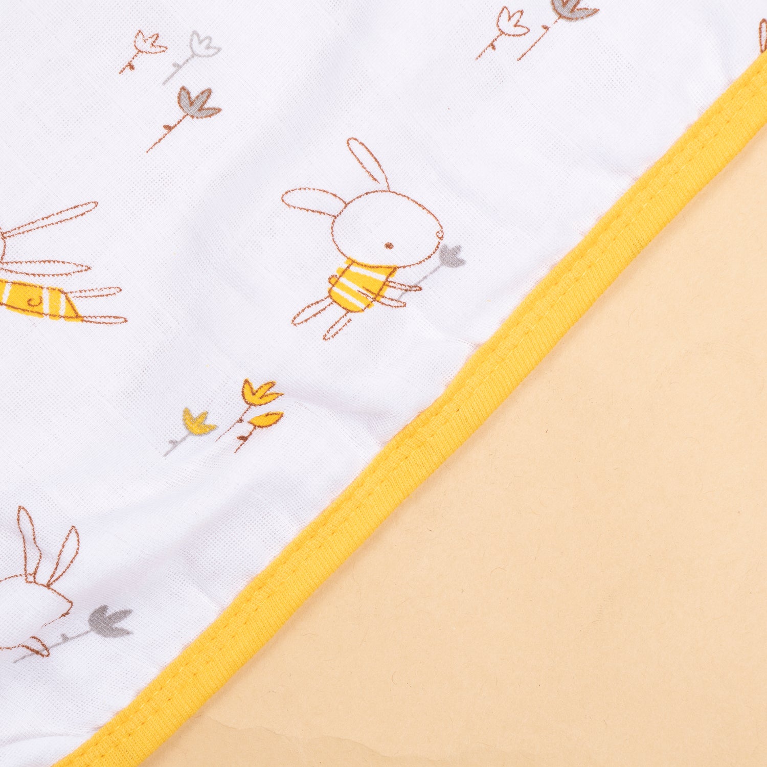 Baby Towel Muslin White Printed