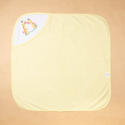 Baby Hooded Towel With Stripes made of double side soft interlock.