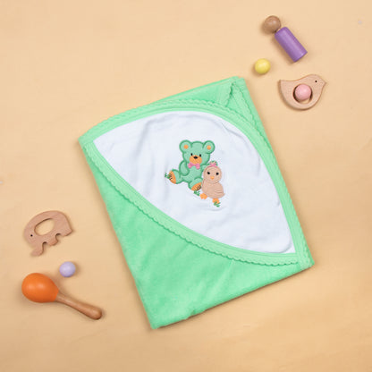 Tinycare soft double terry hooded baby towel