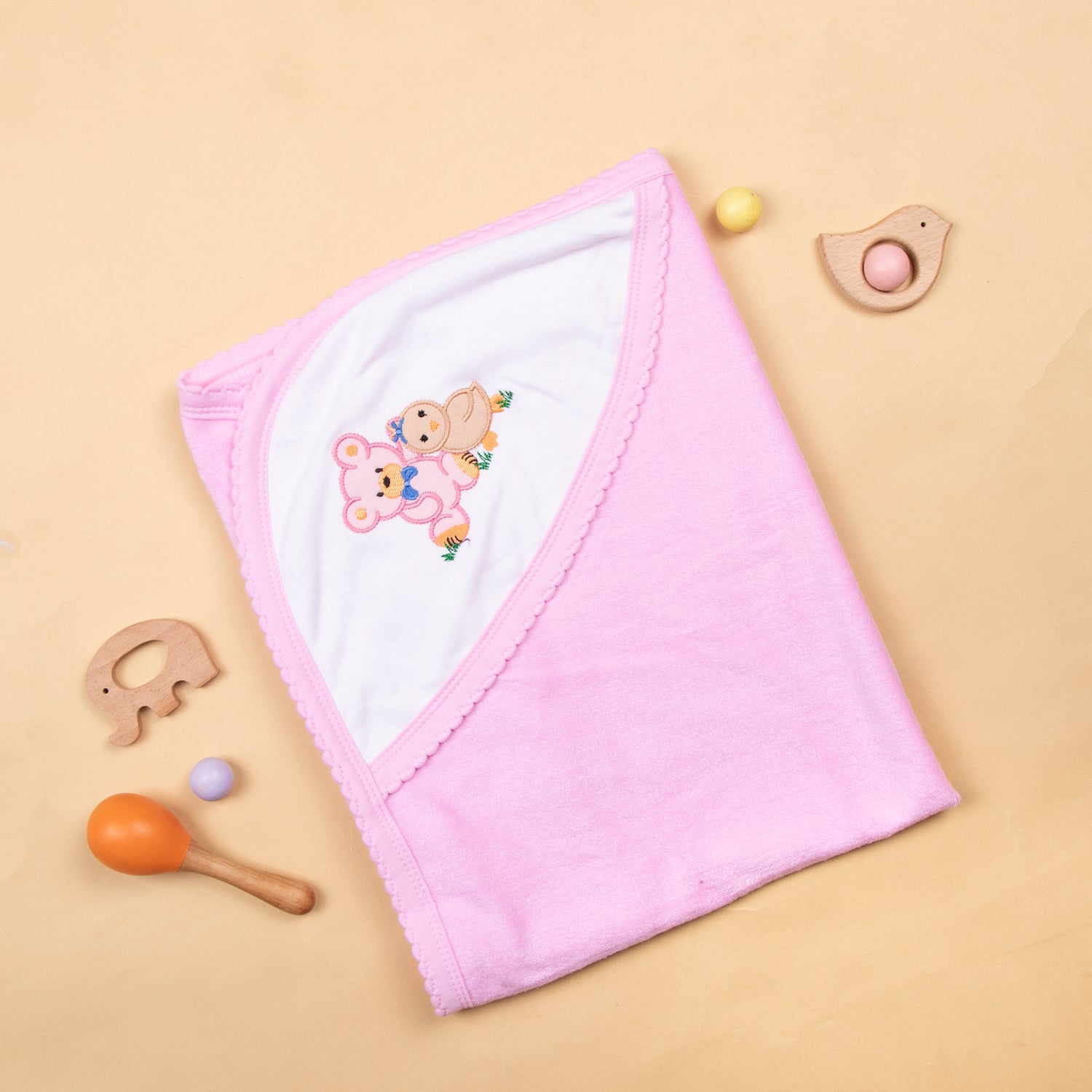 Tinycare soft double terry hooded baby towel