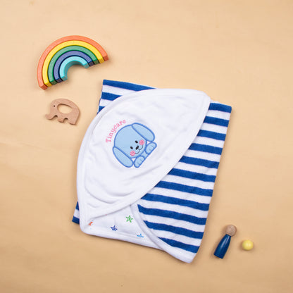 Tinycare Playful Stripes Hooded Baby Towel