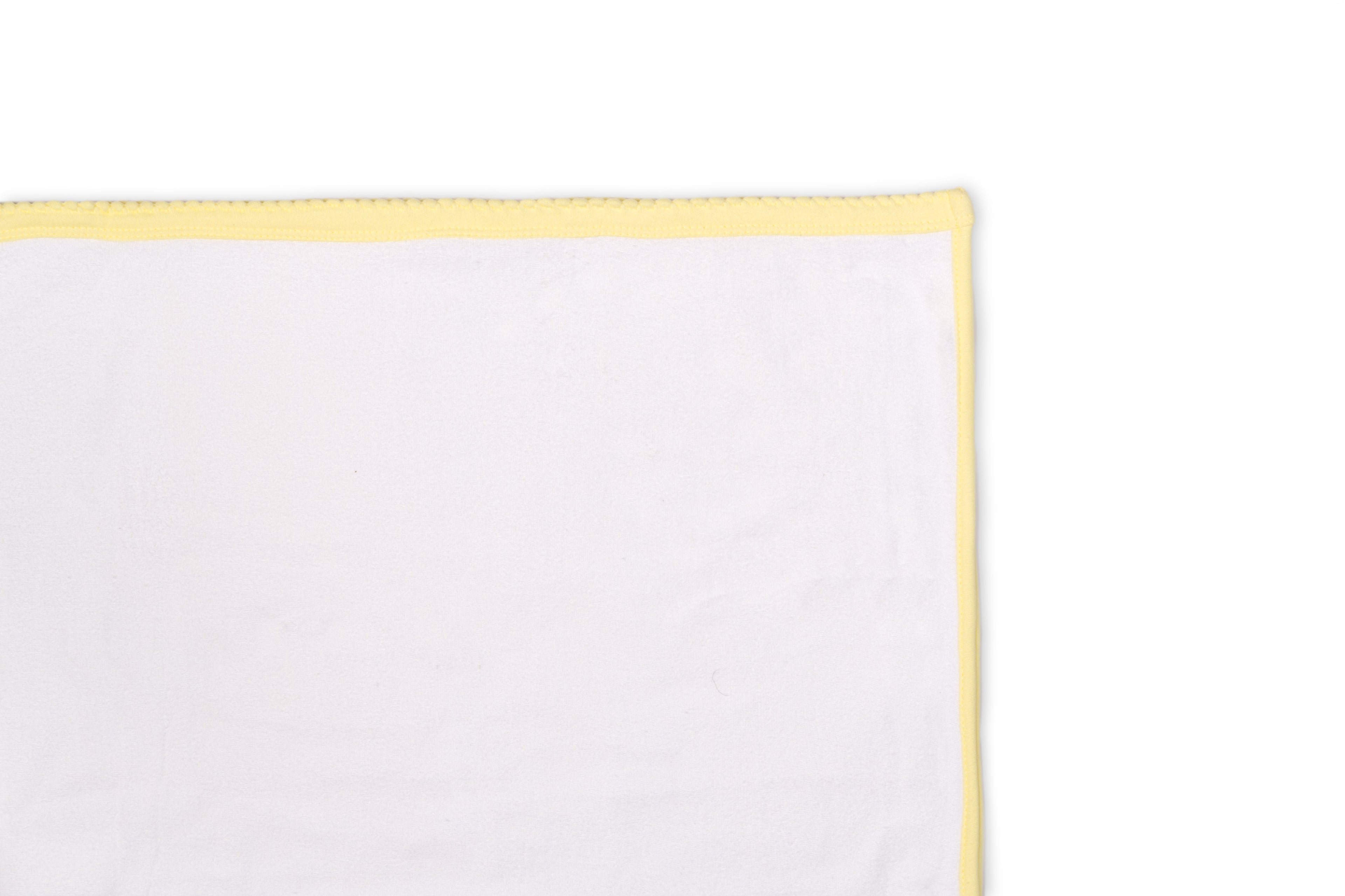 Soft and comfy terry cloth printed on white baby towel