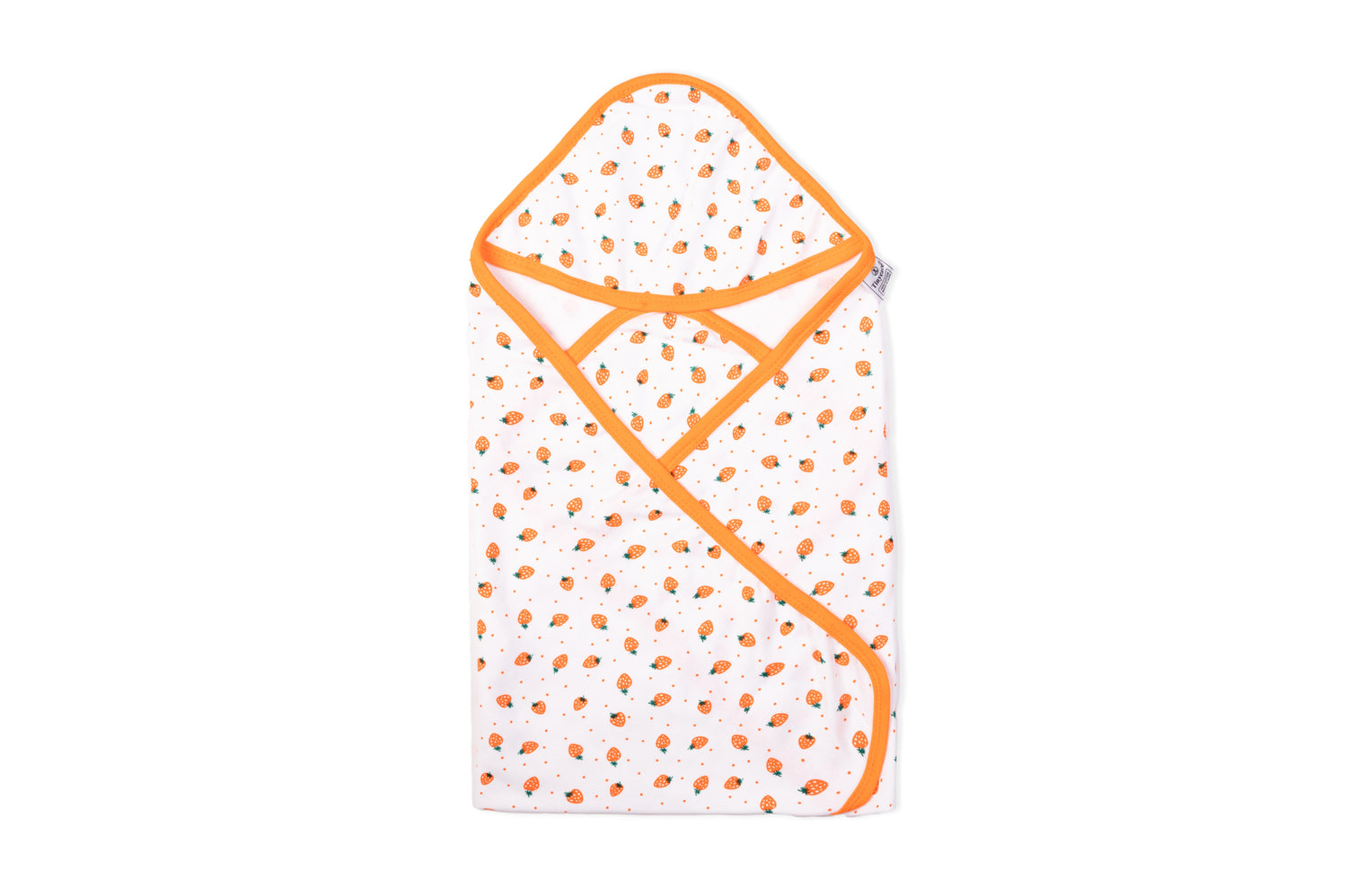 Interlock printed strawberry print hooded towel