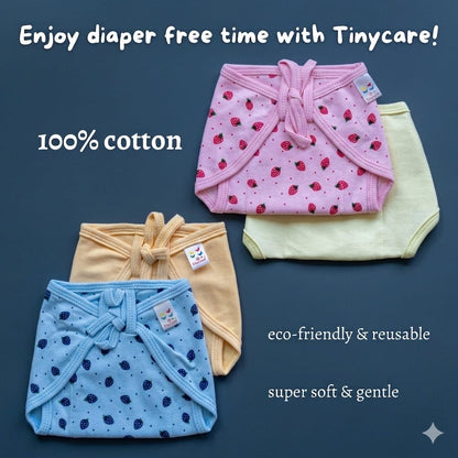 Tinycare Super Soft Knitted Color Printed Basic Langot with strings Cherry Printed