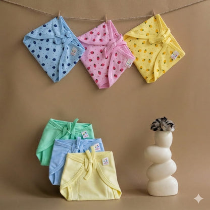 Tinycare Super Soft Knitted Color Printed Basic Langot with strings Cherry Printed
