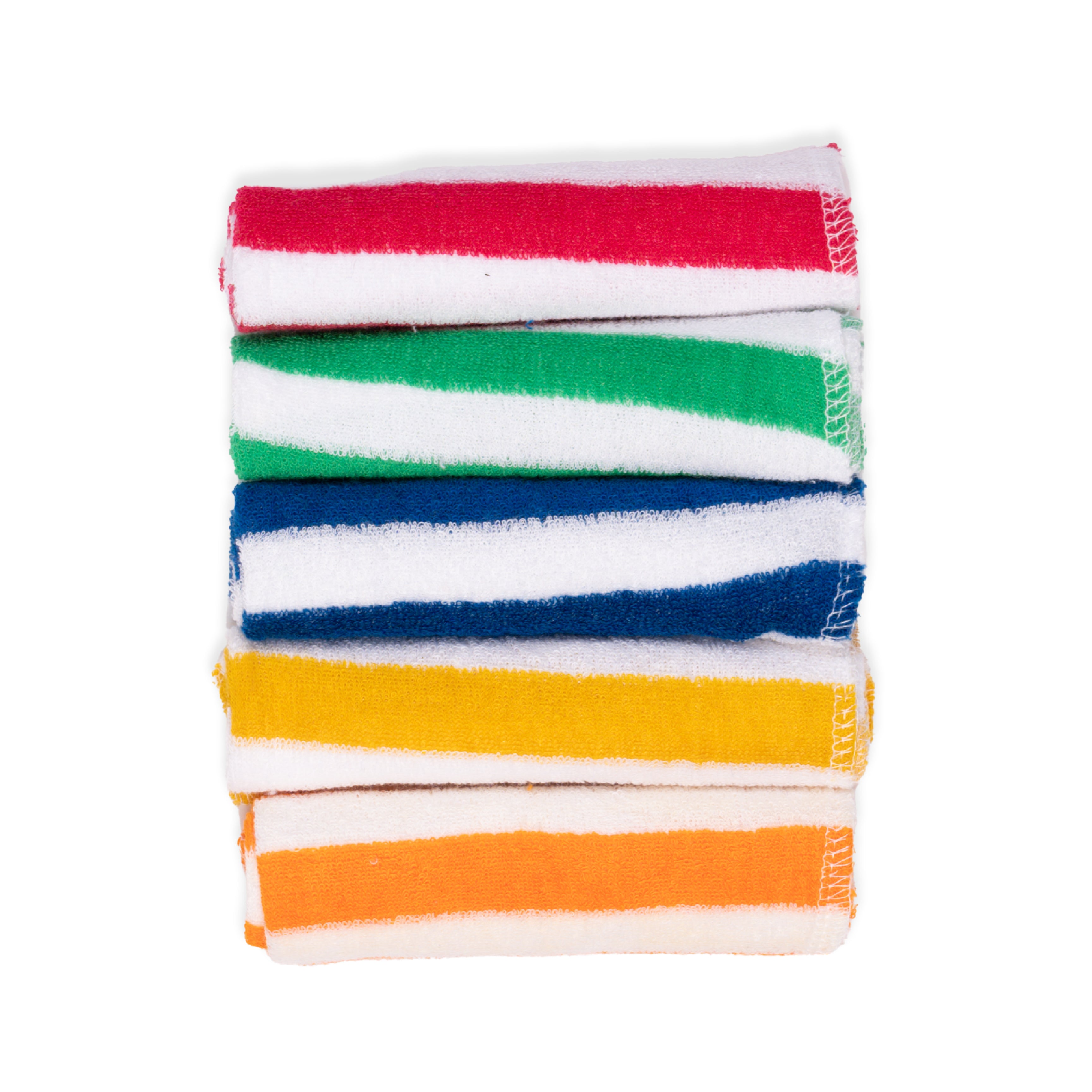 Face Napkins With Colored Stripes (Pack of 5)